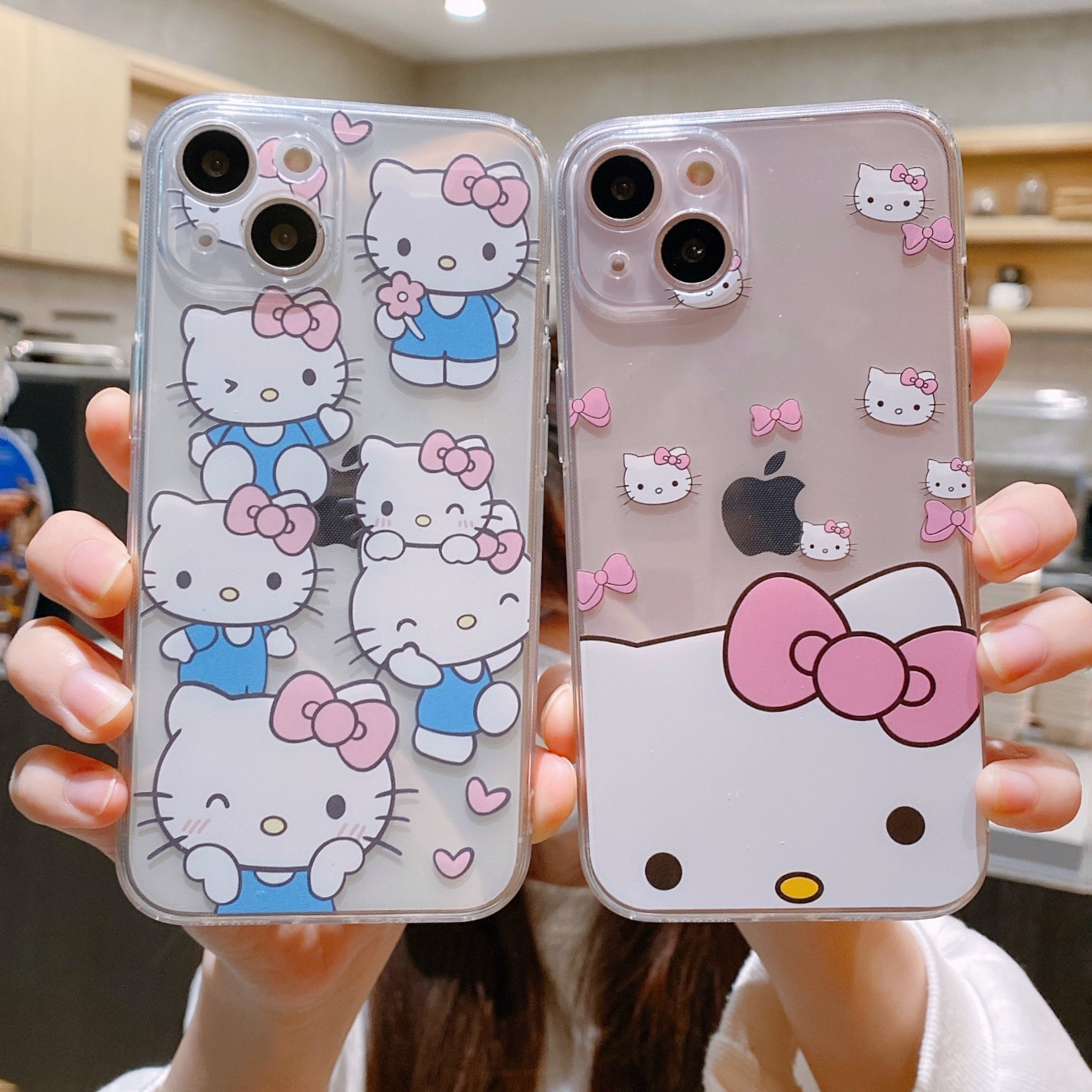 hellokitty凯蒂猫适用iphone13promax手机壳透明xsmax防摔女生6s直边16软8plus/se2硅胶可爱小米12pro/15华为