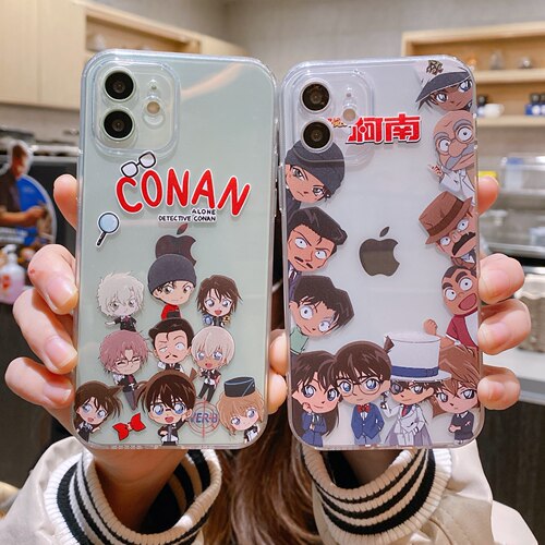 卡通日漫名侦探柯南适用苹果13手机壳iphone12promax全包透明8plus/6s/se2防摔15pro男16/xsmax女款可爱xs薄9