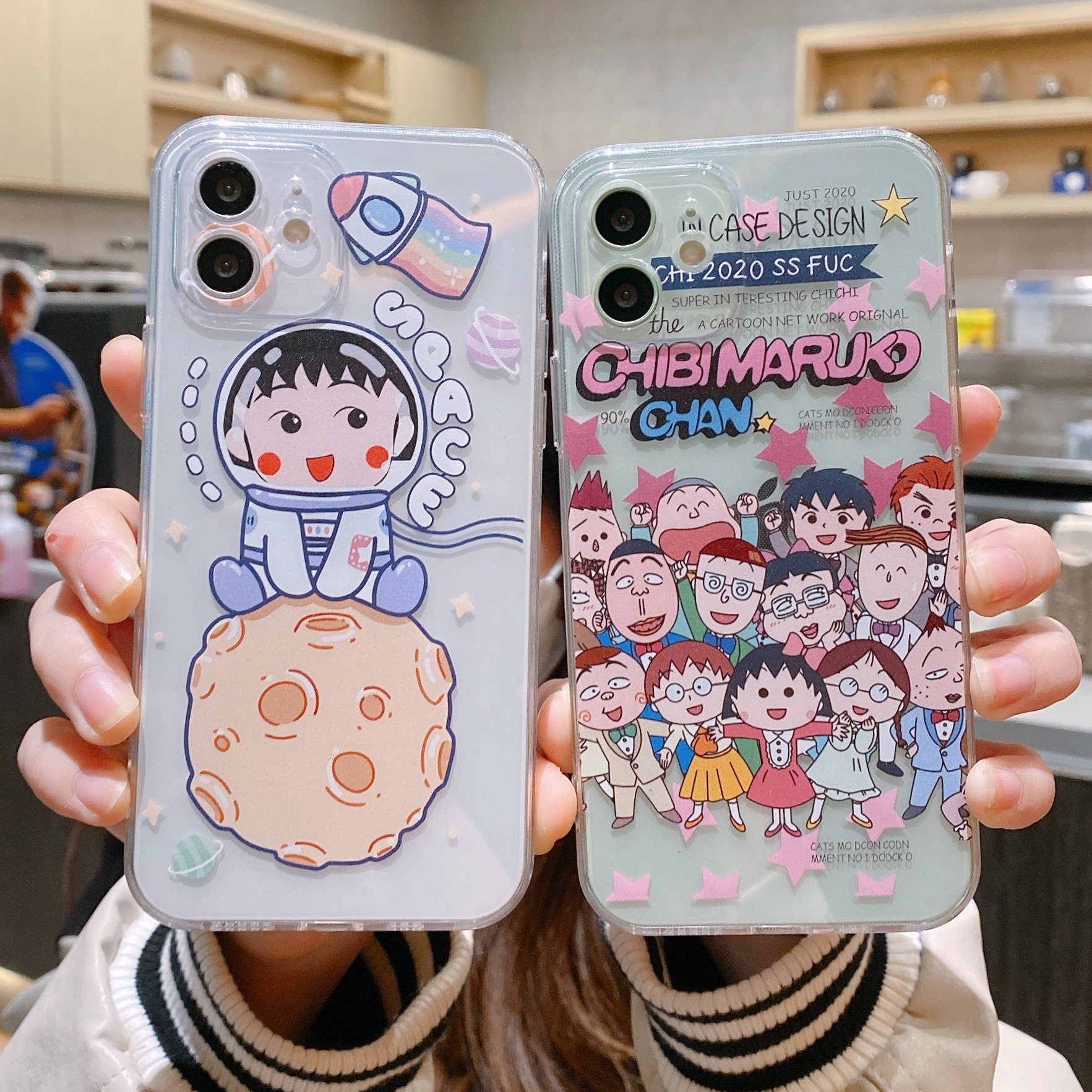 卡通女生樱桃小丸子适用iphone13手机壳苹果12pro全包直边8plus透明6s防摔壳可爱15promax硅胶软16/xsmax/se2