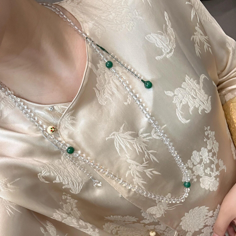 玛瑙白水晶毛衣链晶体好薄利多销