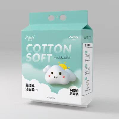 洁哒哒JD0103EF纹140抽家庭装洗脸巾洁面巾加大加厚