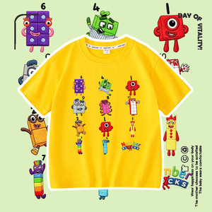 数字积木衣服儿童t恤短袖number