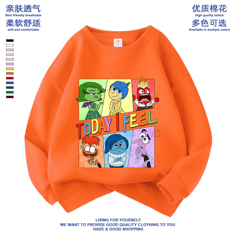 新款男女童装百搭圆领上衣春秋季卡通动漫头脑特工队宽松洋气卫衣