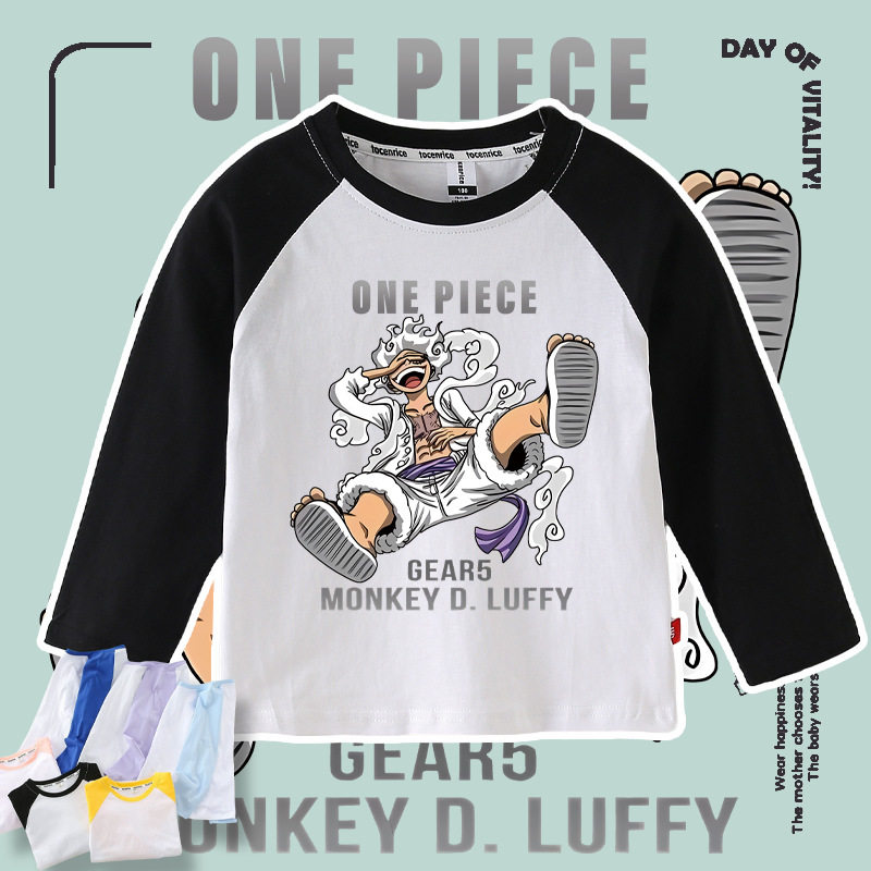 跨境海贼王OnePiece儿童长袖t恤