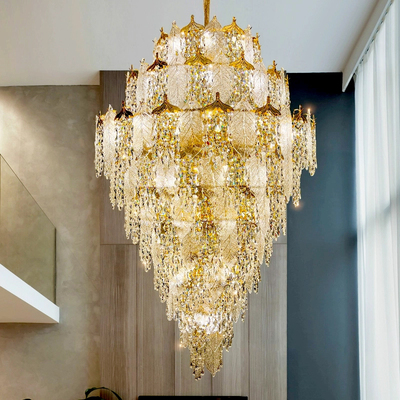 别墅客厅大吊灯新款复式楼水晶灯