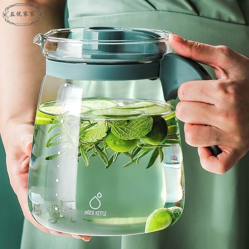 耐高温玻璃冷水壶家用凉水壶扎壶套装耐热大容量凉水杯凉茶果汁壶