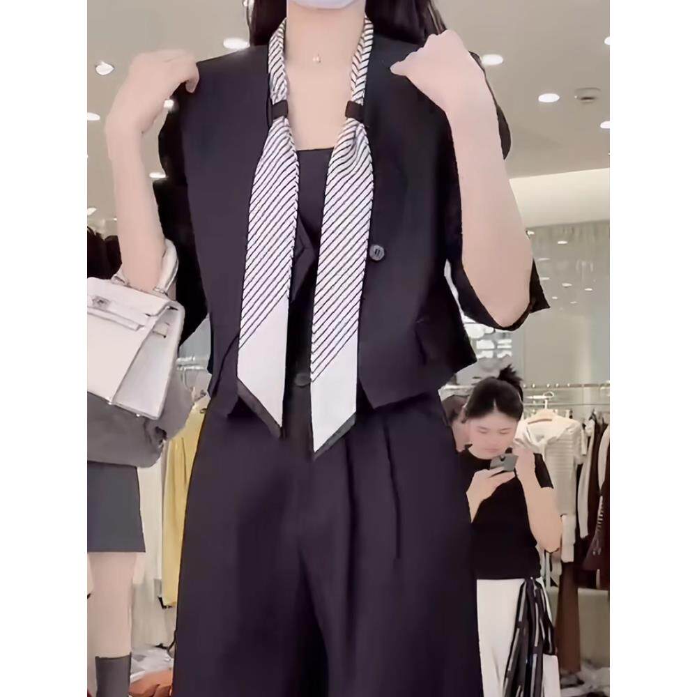 ROUMIKL时尚西服套装女2025年春秋季新款气质短外套西服高腰阔腿
