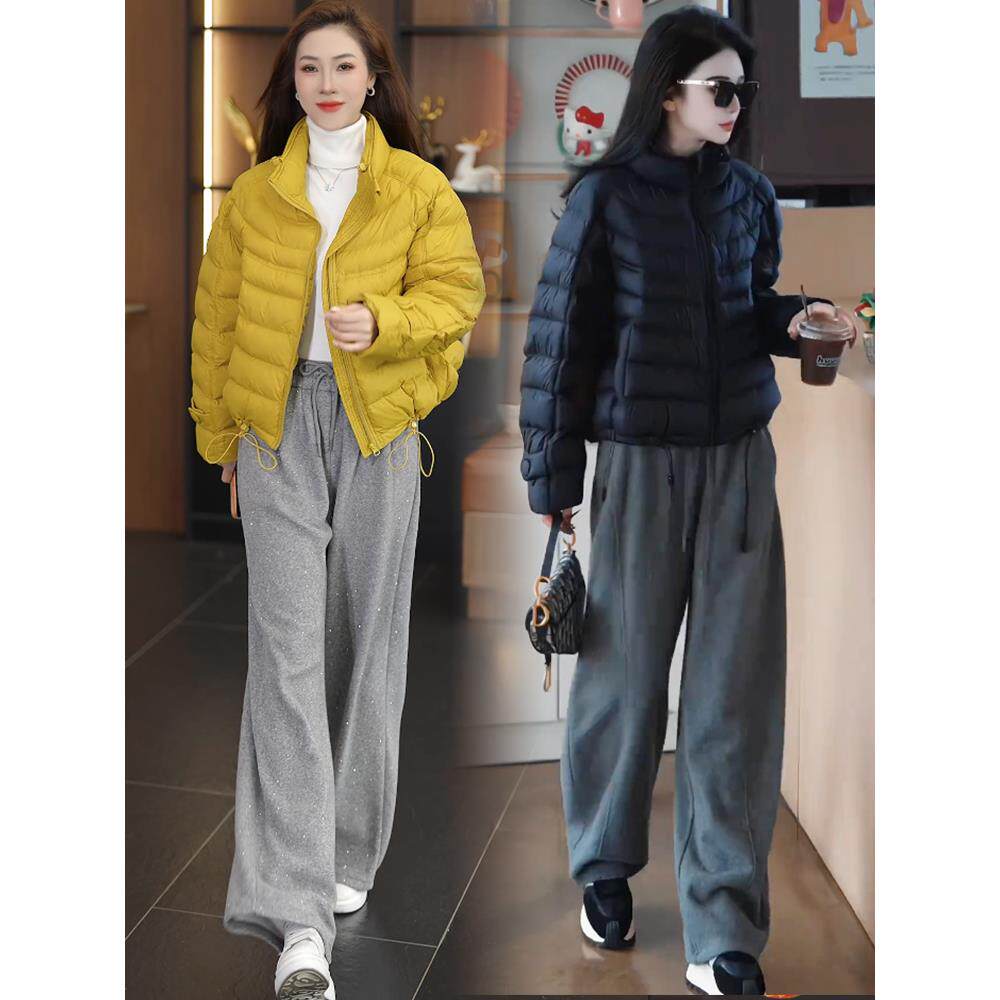 ROUMIKL韩系短款泡芙服女冬小个子立领面包服轻薄宽松休闲袄外套