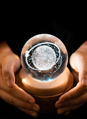 《璀璨》水晶球旋转音乐盒 小夜灯 桌面小摆件 装饰品灯 生日礼物