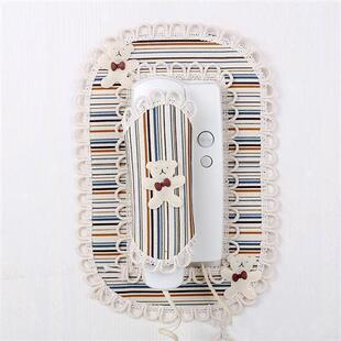 可视门铃装饰框门铃套蕾丝布艺楼宇对讲室内机套防尘罩开关贴