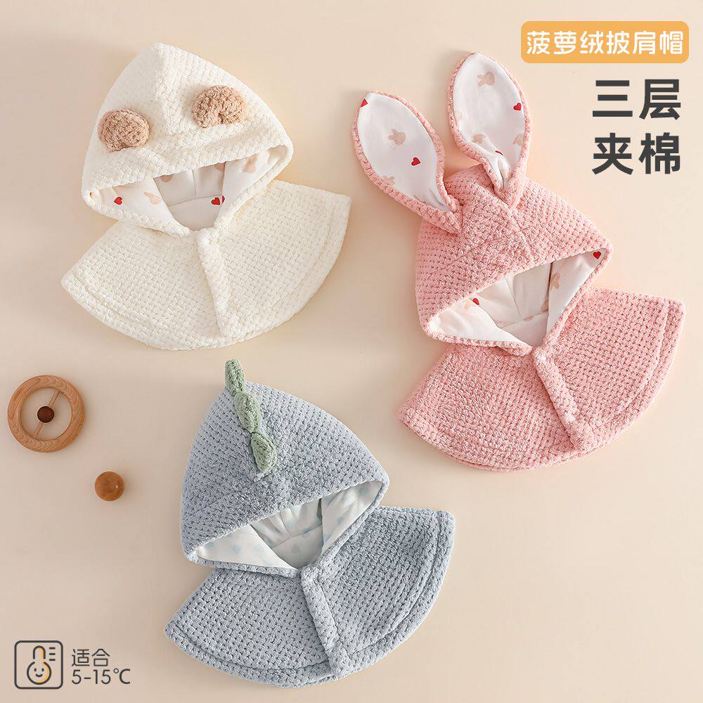 婴儿新年帽子秋冬夹棉一