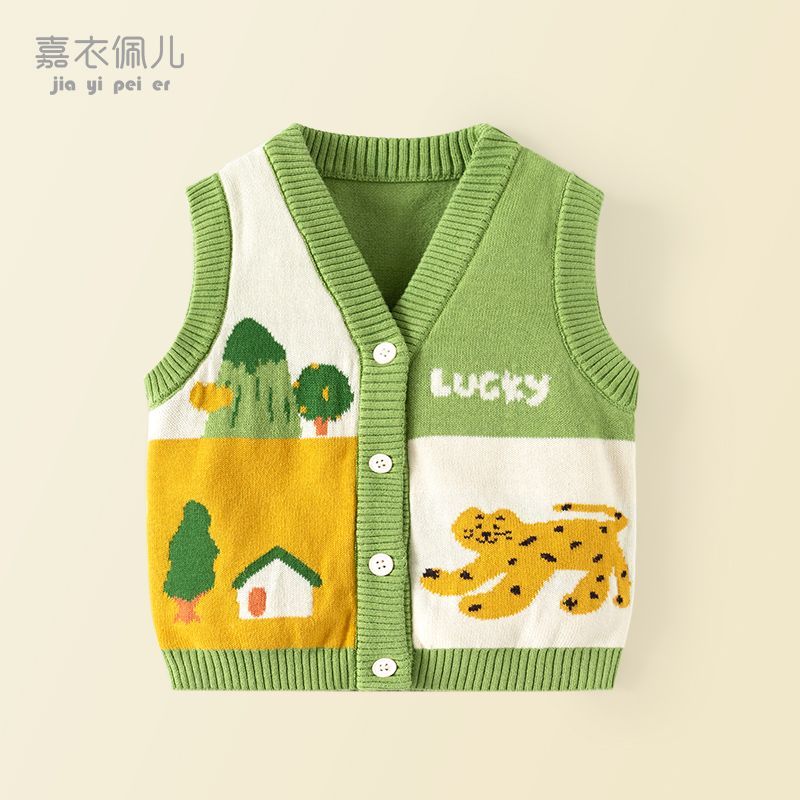 儿童马甲男童毛衣背心春
