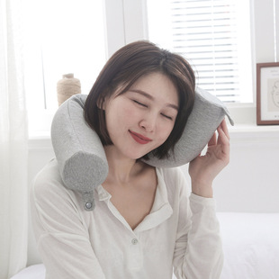 记忆棉扭曲枕圆柱变形u型枕头午睡脖子骨节弯折护颈记忆枕芯靠枕