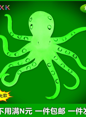软胶仿真章鱼夜光蓝环八爪鱼发光儿童过家家玩具海洋动物模型摆件