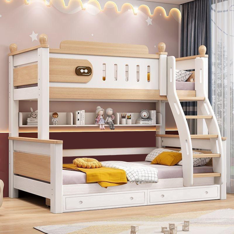 百冠环球 白蜡木高低床儿童北欧上下铺床双人实木双层分体子母床