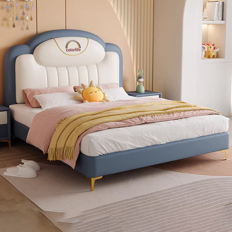 百冠环球 儿童床女孩1.5m1.8米真皮床双人公主床简约风北欧储物床,住宅家具,儿童床/儿童抽拉床,淘宝优惠券,粉丝福利购,淘宝优惠卷