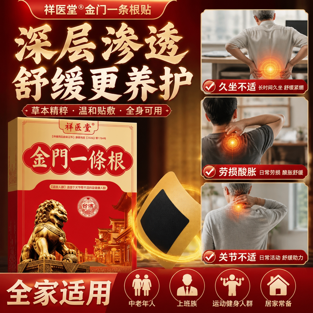 金门一条根官方旗舰店正品草本萃取腰腿颈肩古法熬制透骨贴10贴盒