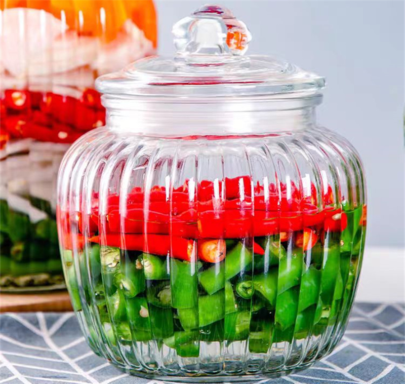 俏屿透明玻璃泡菜坛子家用泡菜坛加厚腌制罐腌菜缸多规格可选