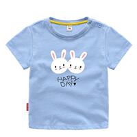 Girls' half-sleeved T-shirt, pure cotton, cute and stylish little white rabbit, children's and babies' short-sleeved T-shirt, summer children's clothing in red thumbnail 6