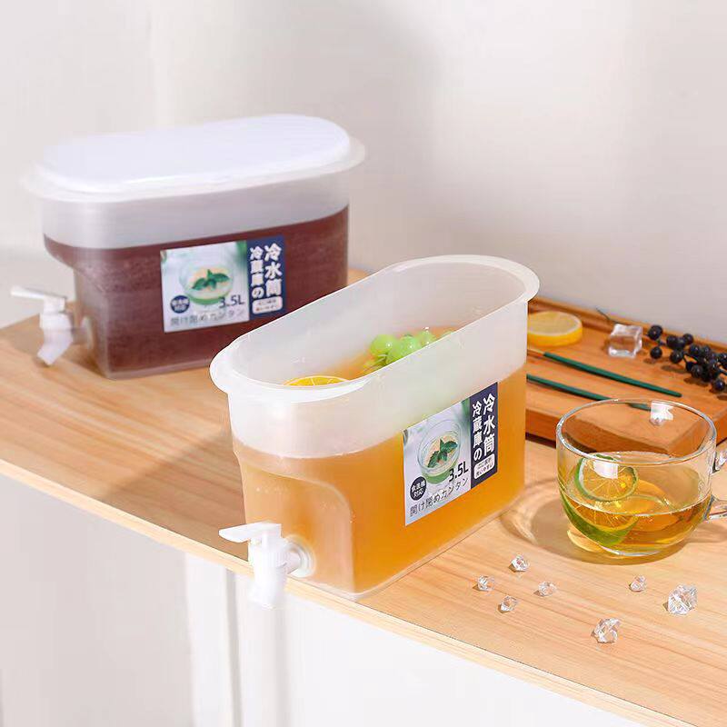 抖音爆款大容量凉水桶带水龙头家用冰箱饮料果汁水果茶壶