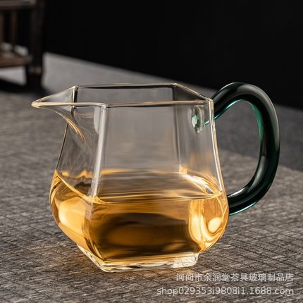 高硼硅玻璃茶具手工四方公道杯耐热加厚茶海功夫茶具分茶器公杯