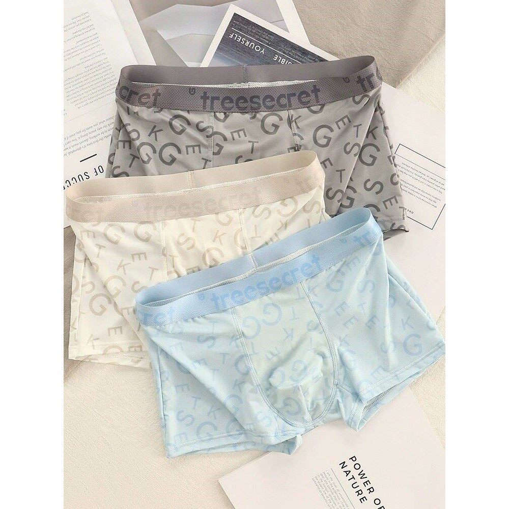 男士冰丝内裤男生夏季薄款2026新款青年潮流个性字母透气菌短裤