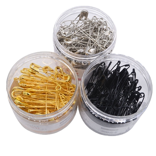 安全别针 老式金属保险曲别针回扣锁针  红袖章弹簧别扣胸针 衣服防走光 固定床单窗帘 银白色金黄色黑色小号