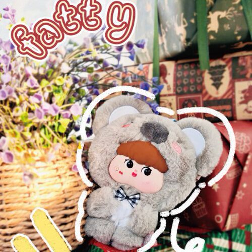 新品三只宝肥崽FATTY的大耳朵动物毛绒盲盒潮玩摆件创意可爱公仔