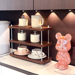 中古实木杯架杯子收纳置物架咖啡角办公餐边柜厨房桌面整理架子