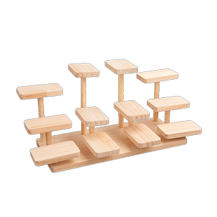 丛林置物架原木松木桌面多层置物架手办展示架书房桌面收纳摆件