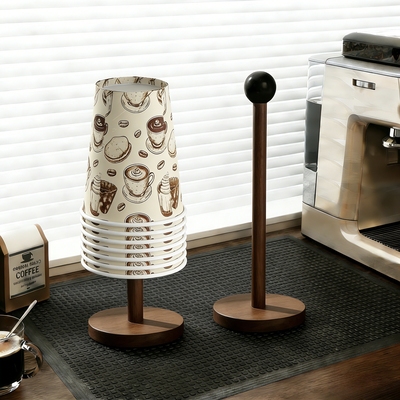 杯架厨房餐厅木质立式倒挂沥水咖啡杯水杯纸杯收纳架新桌面置物架