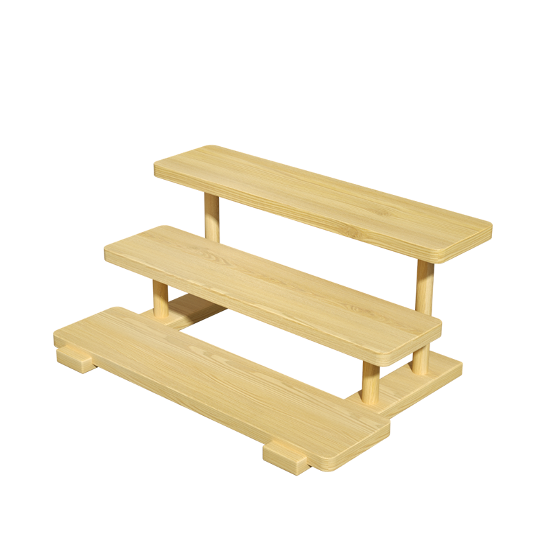 实木阶梯收纳架创意饰品展示台木质桌面手办展示架多层置物架摆件