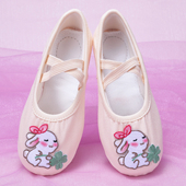 特色儿童舞蹈鞋 肉色幼儿园芭蕾8147 免系带帆布舞台演出跳舞鞋