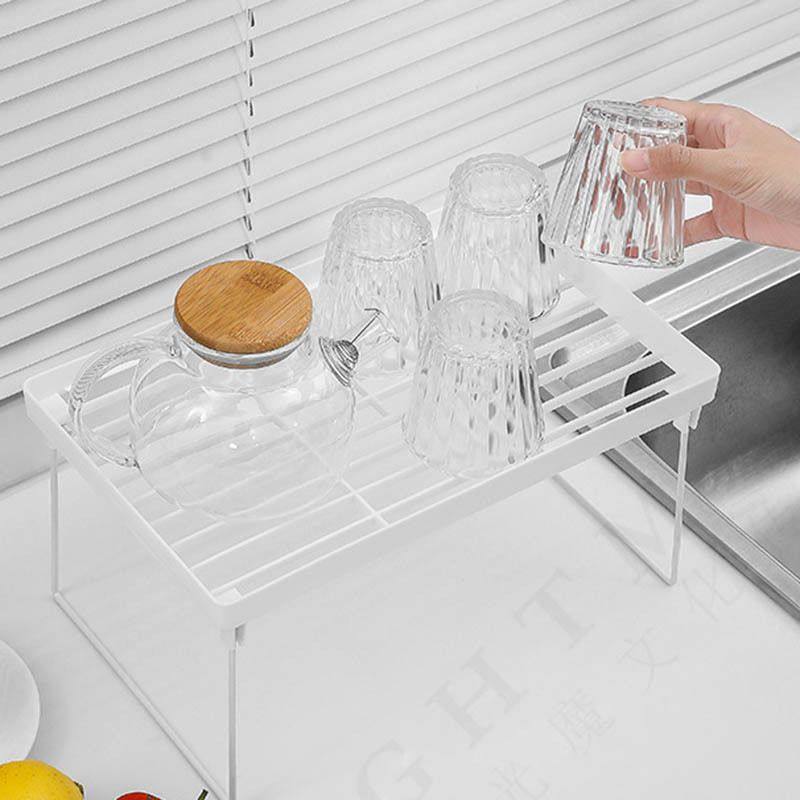 厨房折叠置物架简约家居收纳架滤水篮桌面客厅杂物架厨房收纳盒