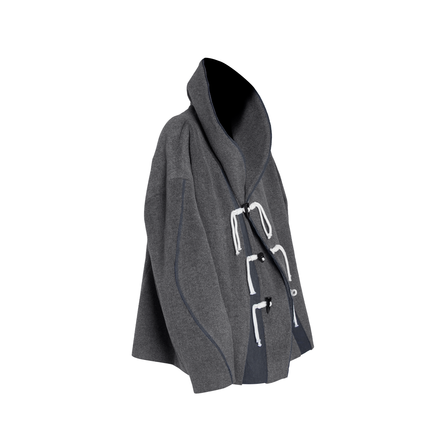 羊毛呢拼接解构翻领大衣夹克外套