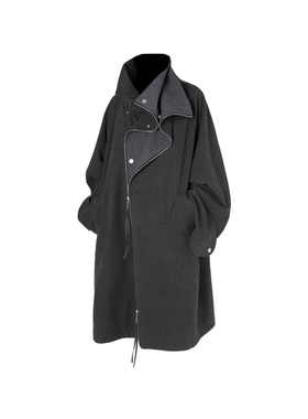 RELABEL空间关系（暗空间）进口澳洲羊毛双门襟暗扣四袋风衣大衣