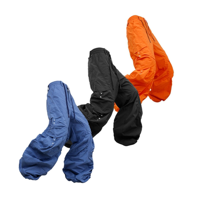 RELABEL（涟袋）亲肤防水立体大水滴多口袋褶皱多形态尼龙休闲裤