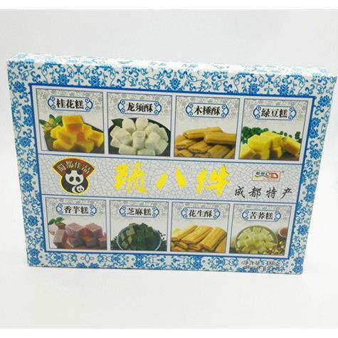 蜀都精八件480g四川特产成都礼盒装老年组合木锤酥绿豆桂花糕点心