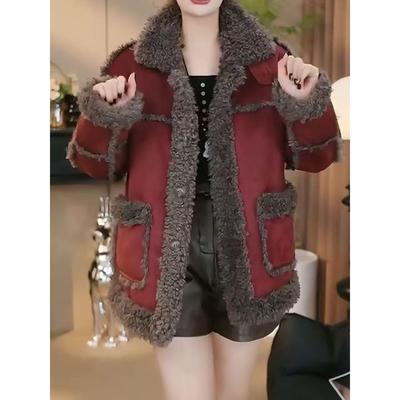 ROUMIKL今年流行羊羔毛服外套女冬2025新款爆款高级感加厚皮毛一