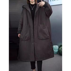 ROUMIKL加肥加大韩版时尚长款服外套女冬季大码夹加厚保暖衣袄子