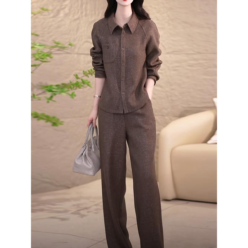 ROUMIKL轻奢气质厚实套装女秋季新款大码妈妈时尚洋气穿搭