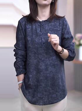 ROUMIKL贵夫人简约时尚长袖上衣女秋季新款大码胖妹妹显瘦衬衣中