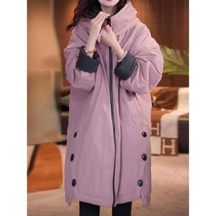 ROUMIKL温柔时尚阔版不臃肿服外套女中长款冬季轻薄衣大码宽松大