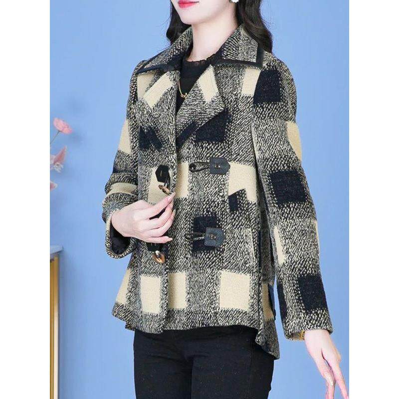 ROUMIKL高级感气质雪尔绒外套女冬季新款大码显瘦洋气西装领休闲