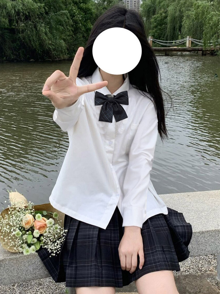 碳灰jk制服秋冬原创正版格裙校服学院风学生百褶裙日系裙子套装女-封面