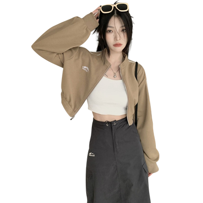 秋季小个子辣妹运动短款卫衣外套