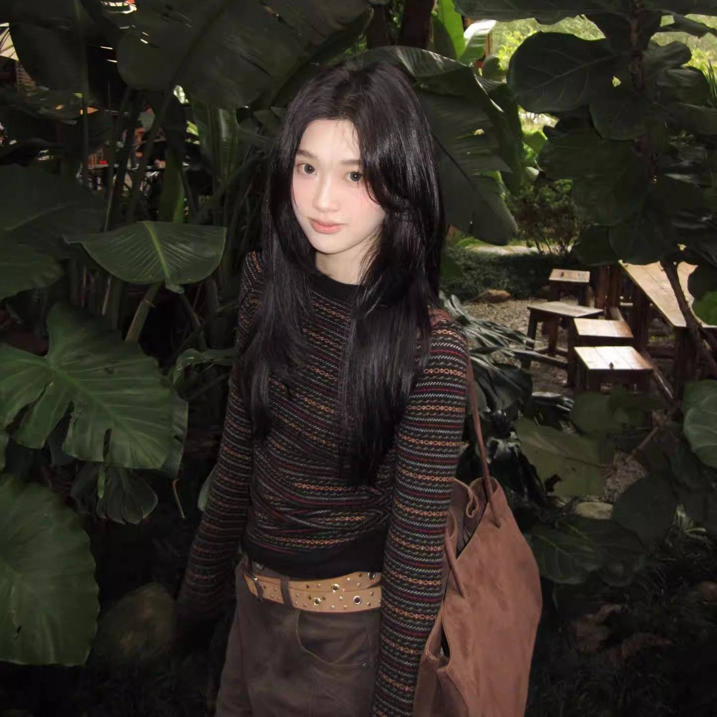 美式复古条纹针织衫毛衣女2026春秋冬季高级感内搭设计感长袖上衣,女装/女士精品,T恤,淘宝优惠券,粉丝福利购,淘宝优惠卷