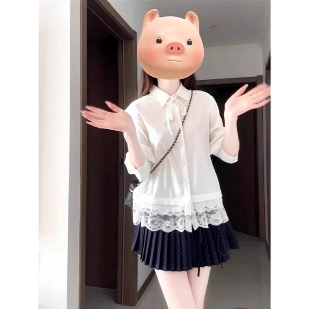 韩系白色衬衫女2025新款秋季