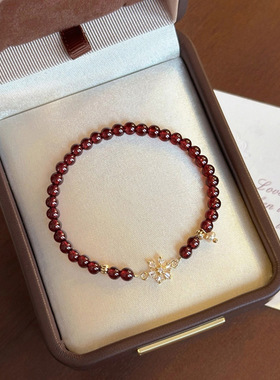 石榴雪花手链小众设计高级感时尚