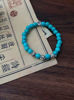 新中式仿绿滴胶十字架手链古风个